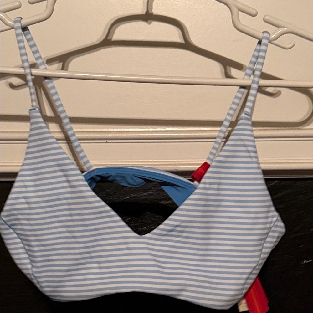 New Left On Friday Sunday Top Blue Sky/ Coconut Bikini Top Size M